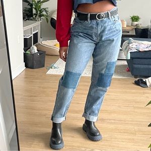 Jeans with patch design